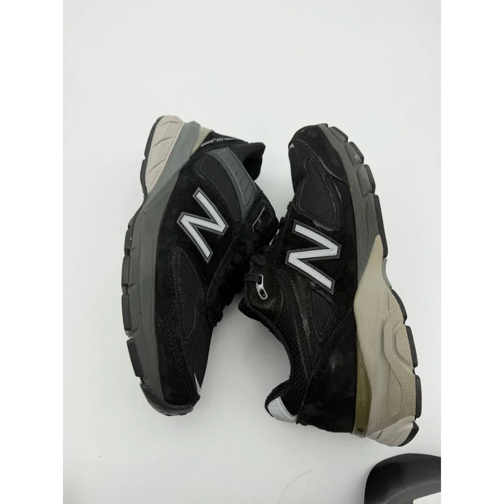 New Balance 990v4 Made in USA Black Suede Mesh Sneakers W990BK4 Womens 7